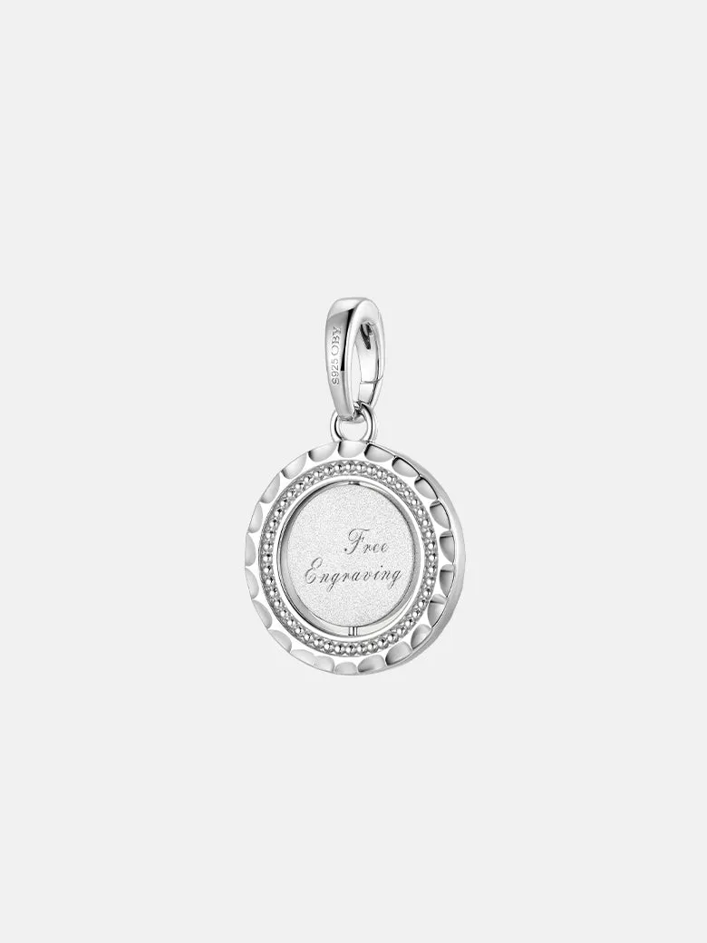 Engravable Coin Spin Silver Pendant