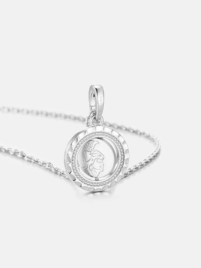 Engravable Coin Spin Silver Pendant