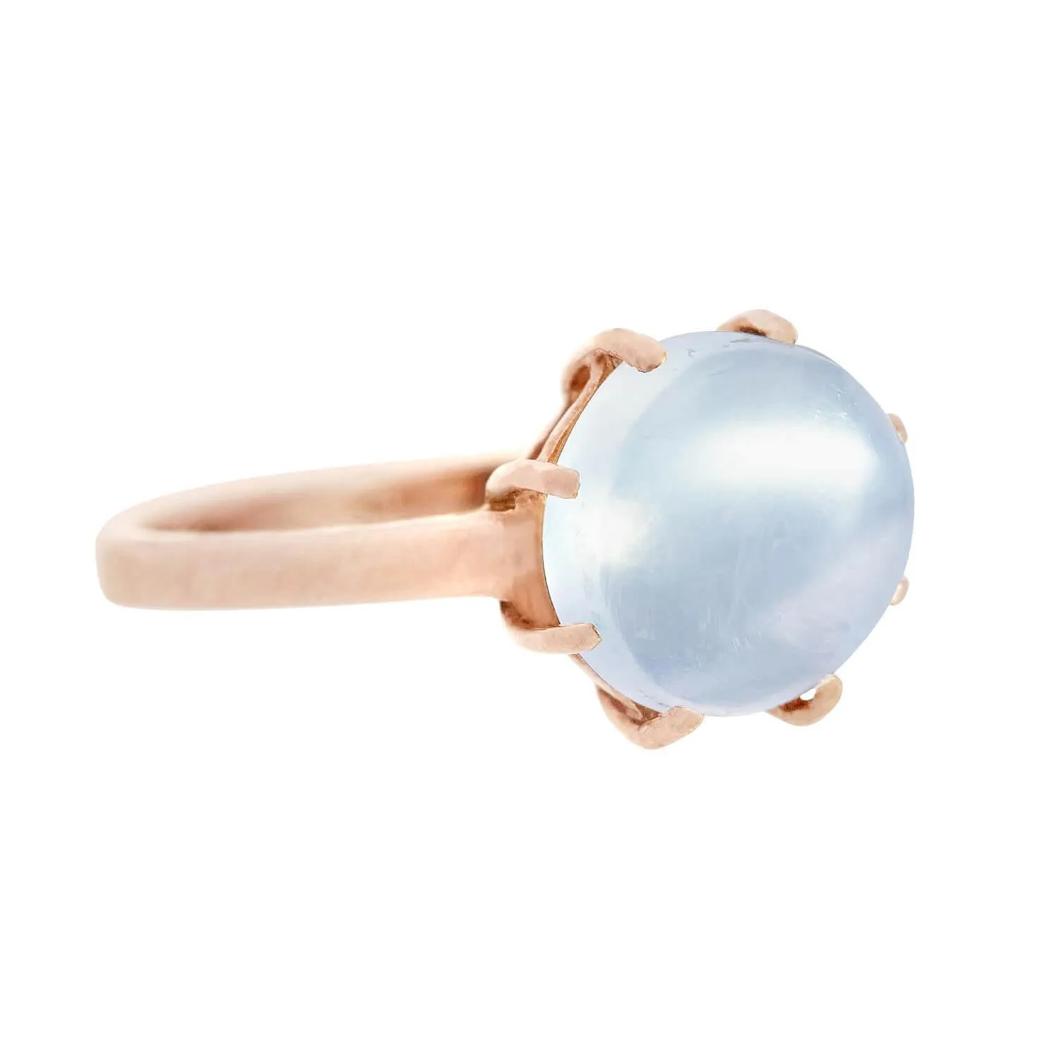 Estate 10k Rose Gold Moonstone Cab Prong Set