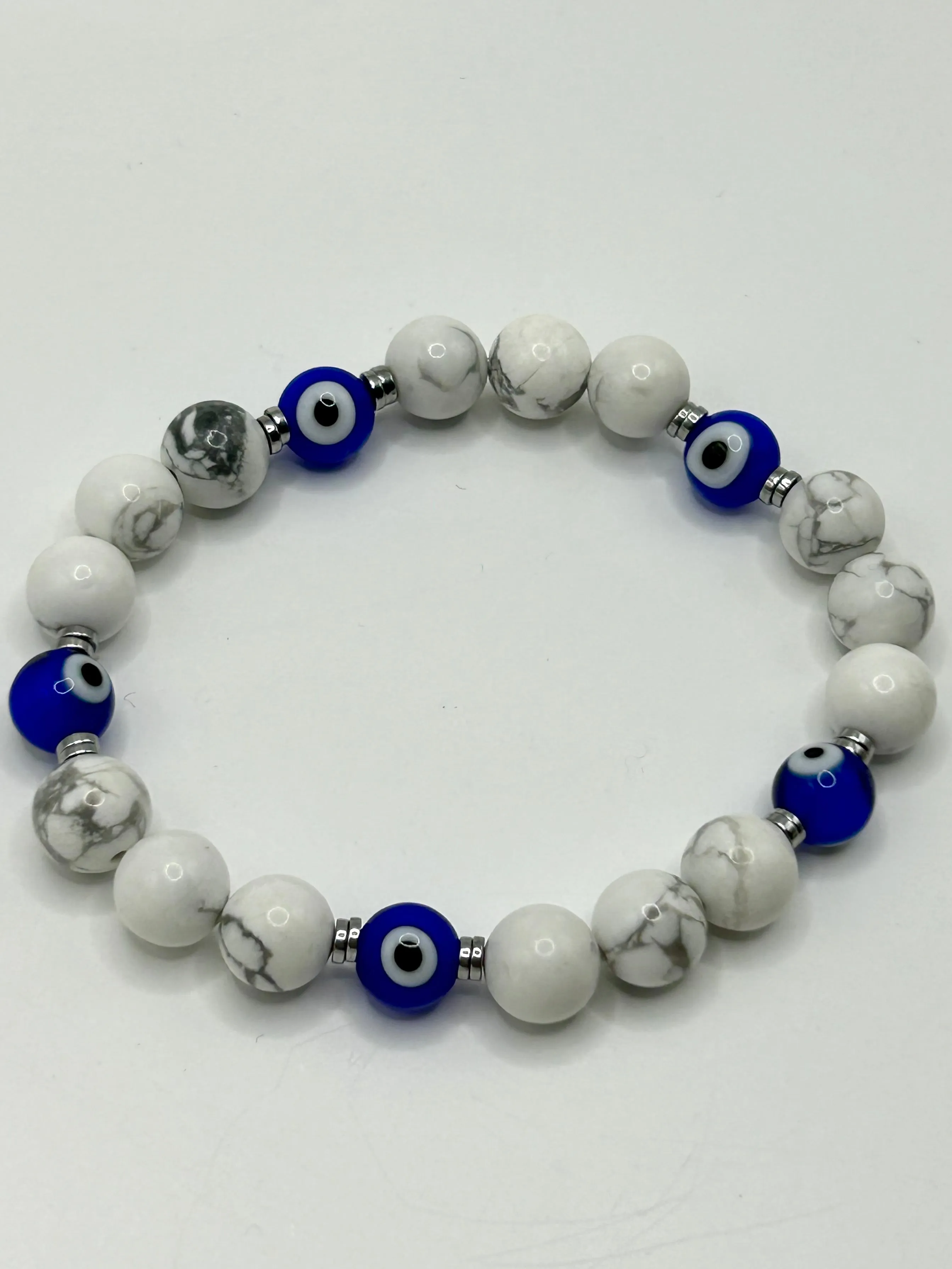 Evil Eye & Howlite Gemstone Bracelet
