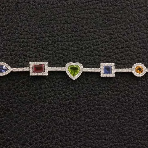Fancy Shaped Semiprecious Gemstone & Diamond