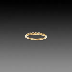 Five Diamond Dot Band with Champagne Diamonds