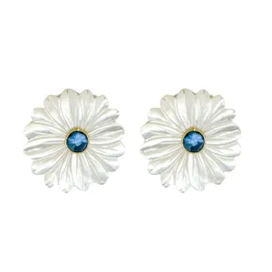 Fleur Blue Quartz Earrings