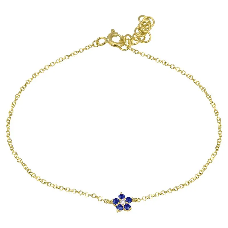 Gemstone Flower Charm Bracelet