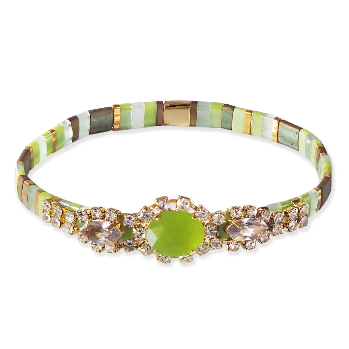 Gemstone Mosaic Tila Bracelet