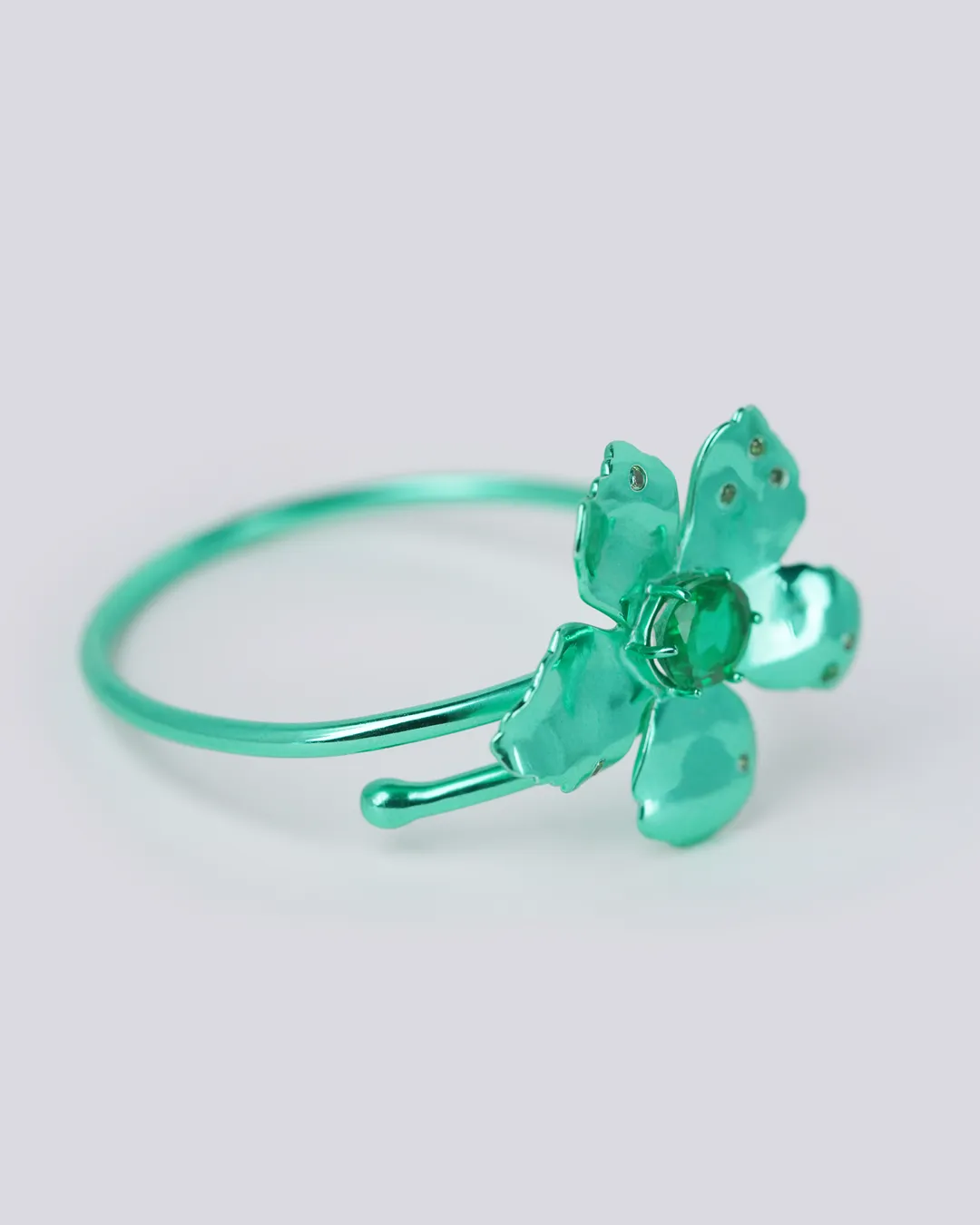 Green Prom Flower Bracelet