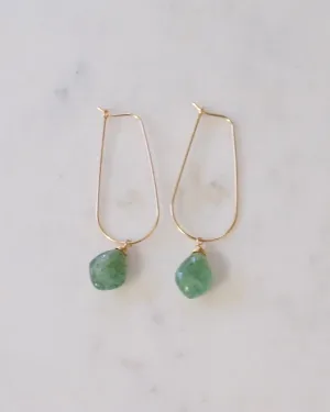 Green strawberry quartz U hoops