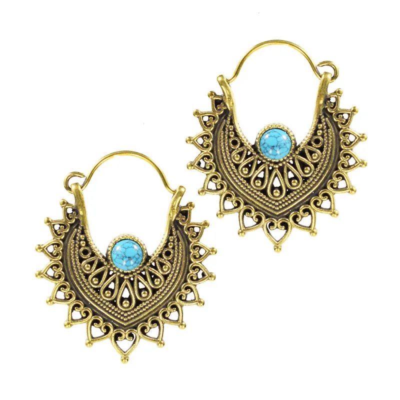 Gypsy Earrings with Turquoise Stone