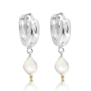 Herkimer Diamond Silver Huggies
