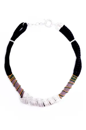 Indigo Rope & Beaded Necklace
