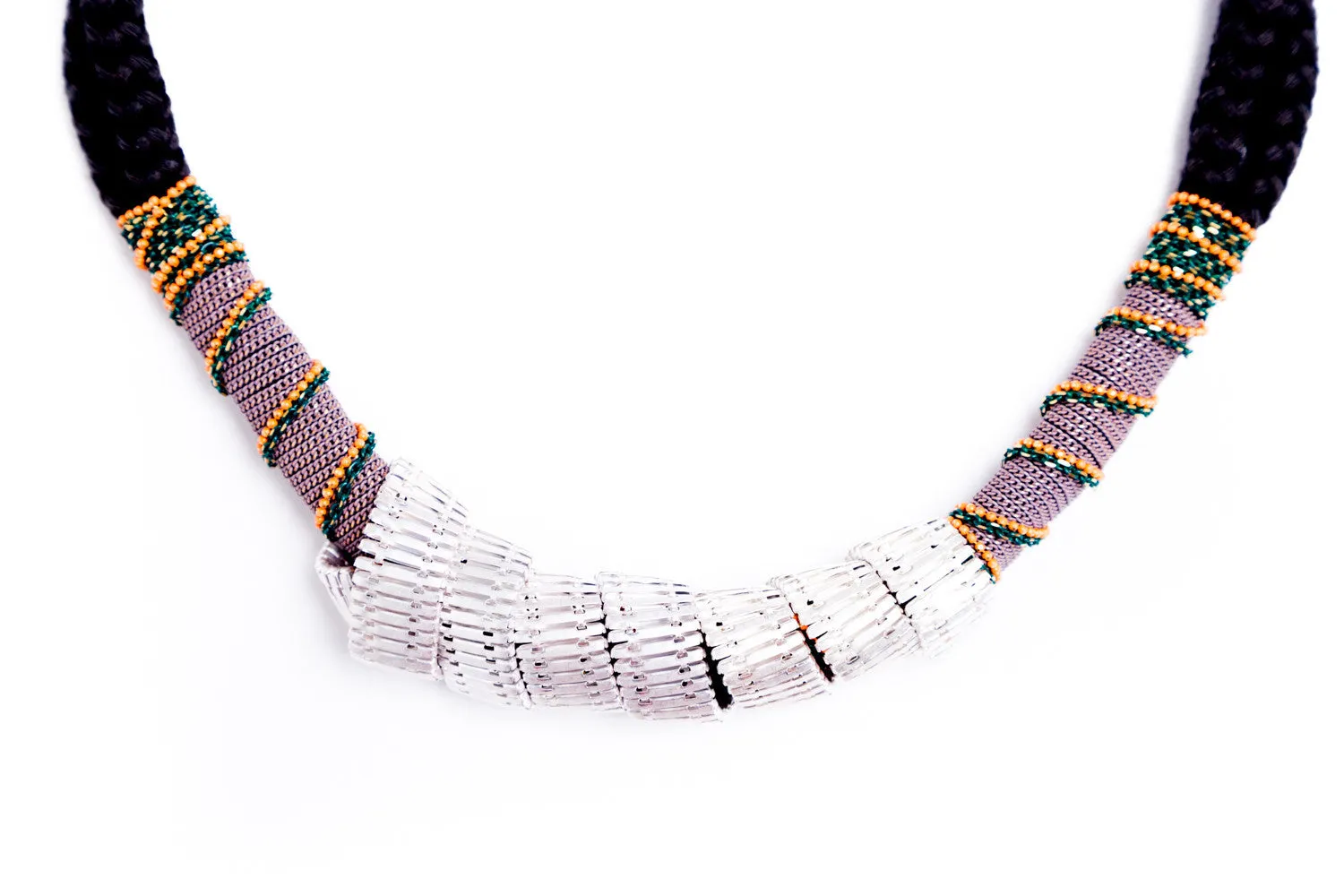Indigo Rope & Beaded Necklace