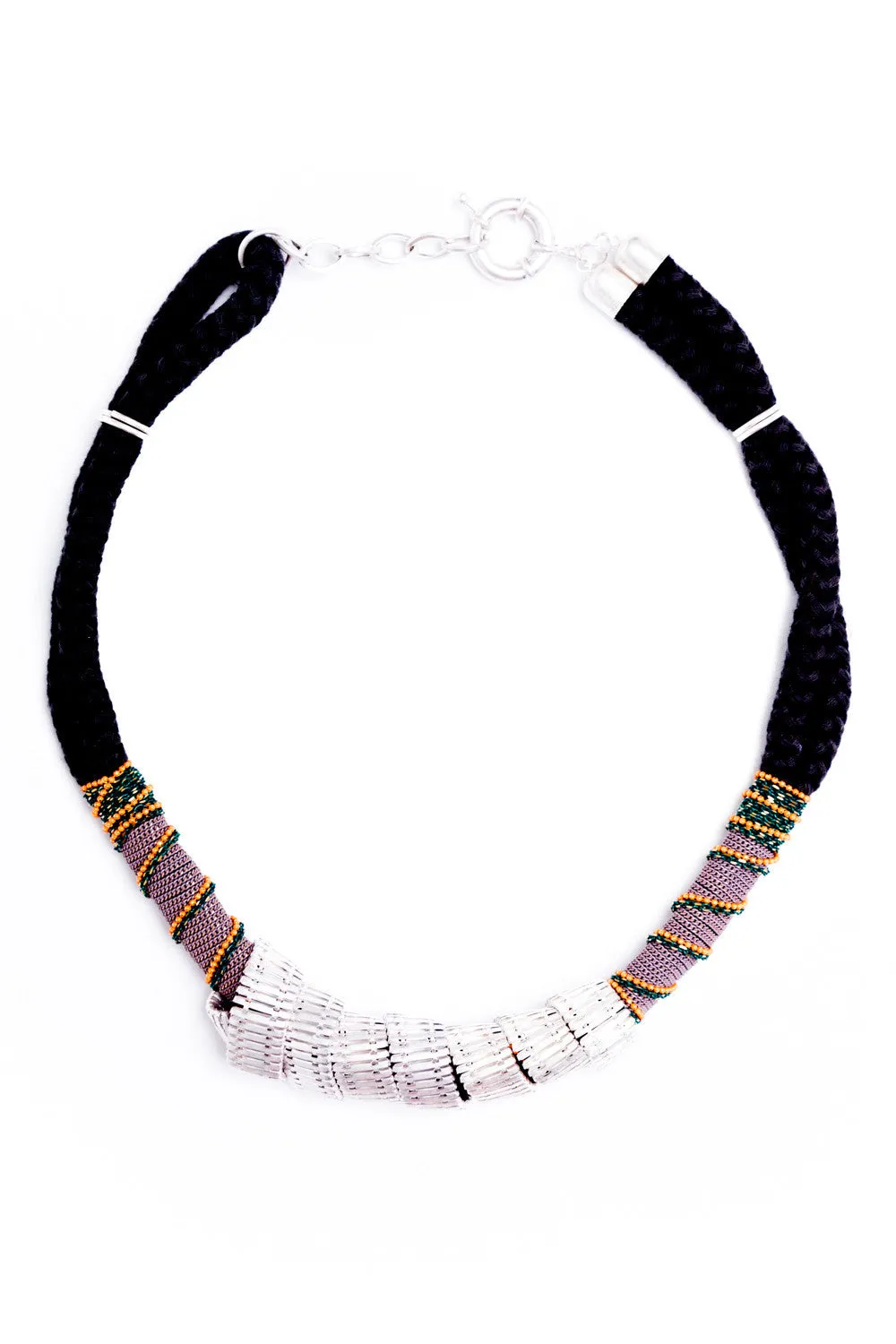 Indigo Rope & Beaded Necklace