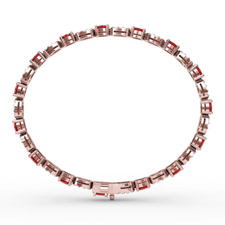 Interchanging Ruby and Diamond Bracelet