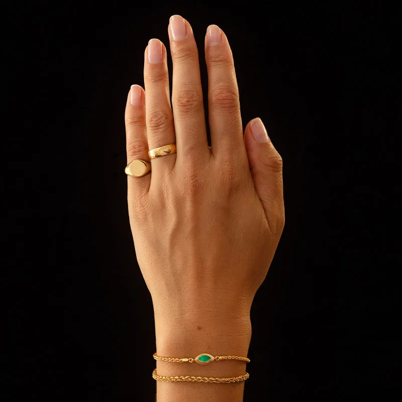 Iris Bracelet, Green Onyx, Gold