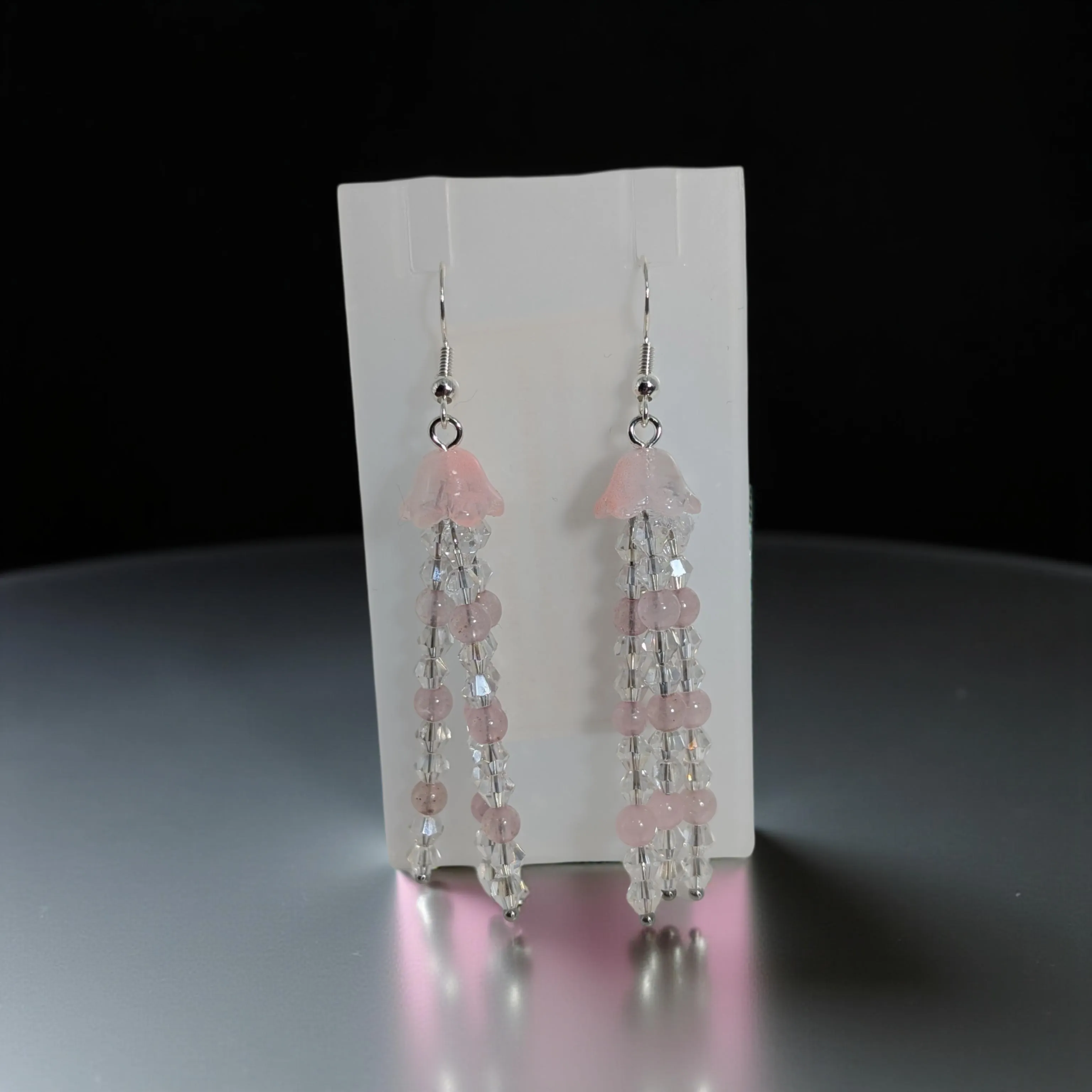 Jellyfish - Earrings - Rose Quartz