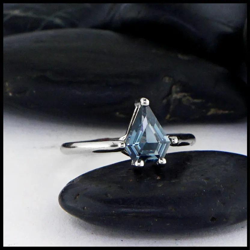 Kite Shaped Sapphire Ring