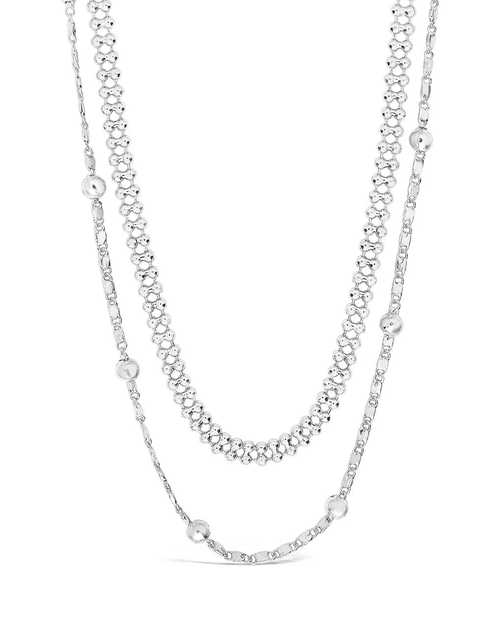 Layered Beaded Chain Necklace by Sterling Forever