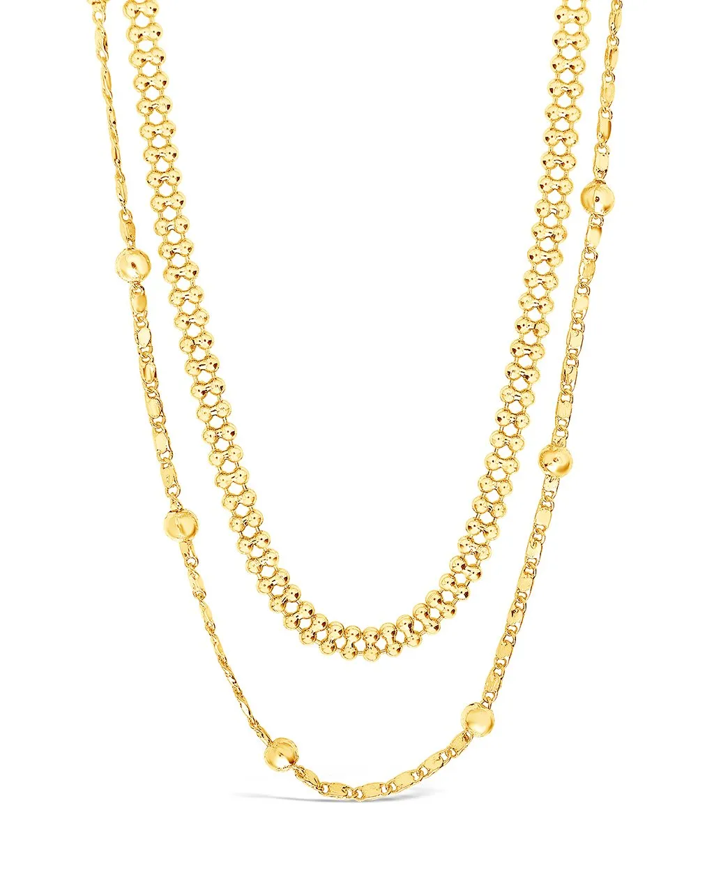 Layered Beaded Chain Necklace by Sterling Forever