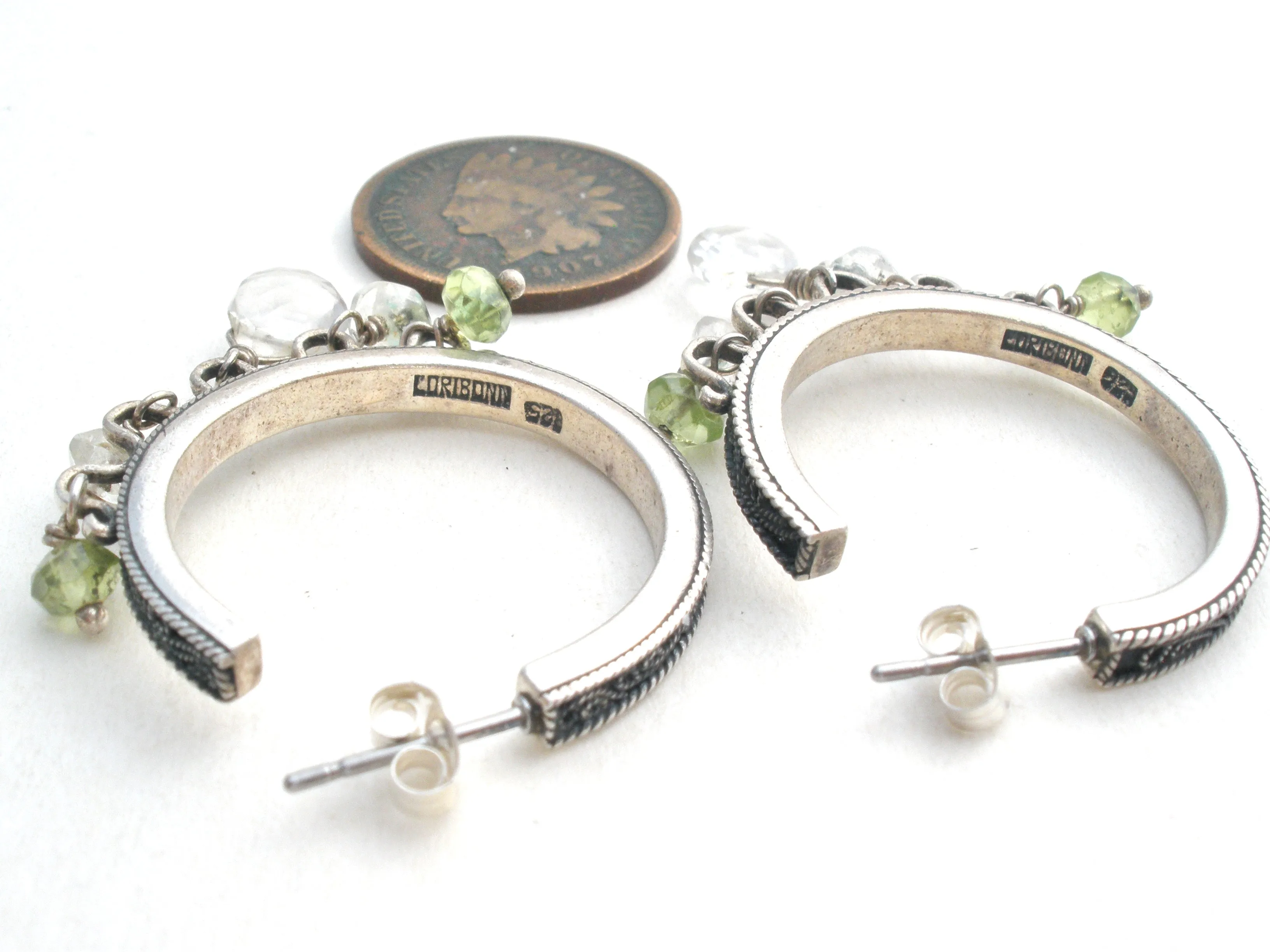 Lori Bonn Hoop Earrings With Gemstones