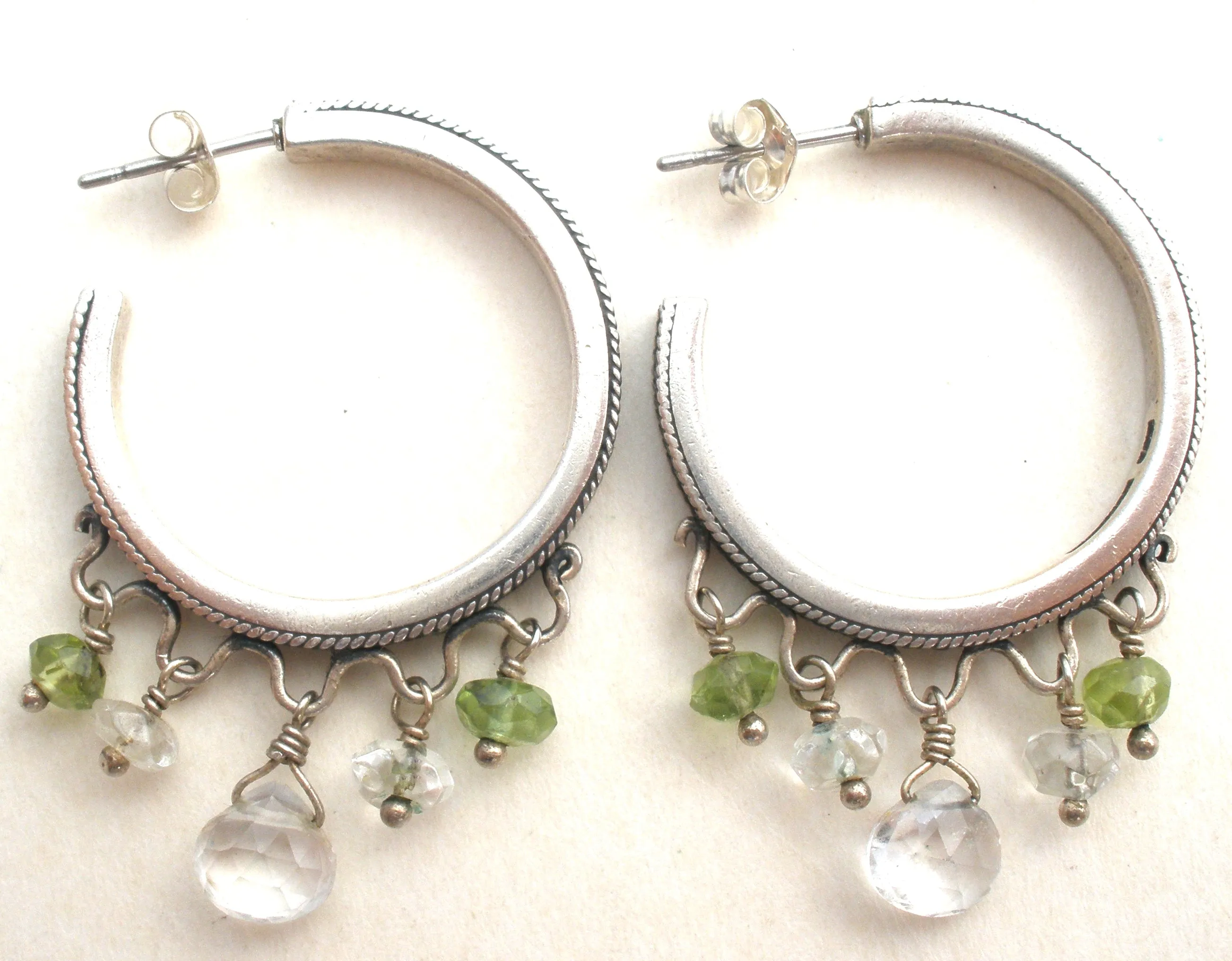 Lori Bonn Hoop Earrings With Gemstones