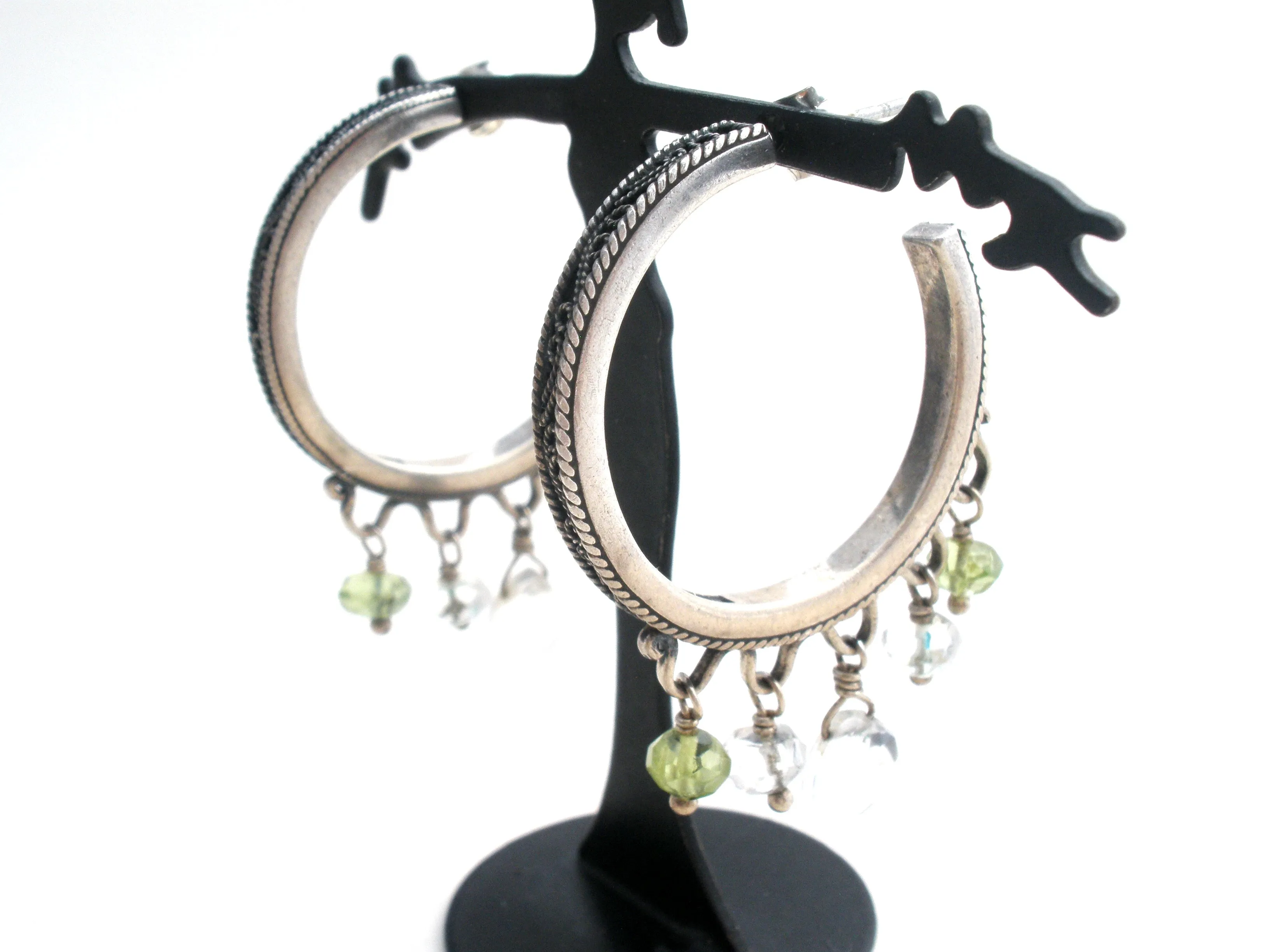 Lori Bonn Hoop Earrings With Gemstones