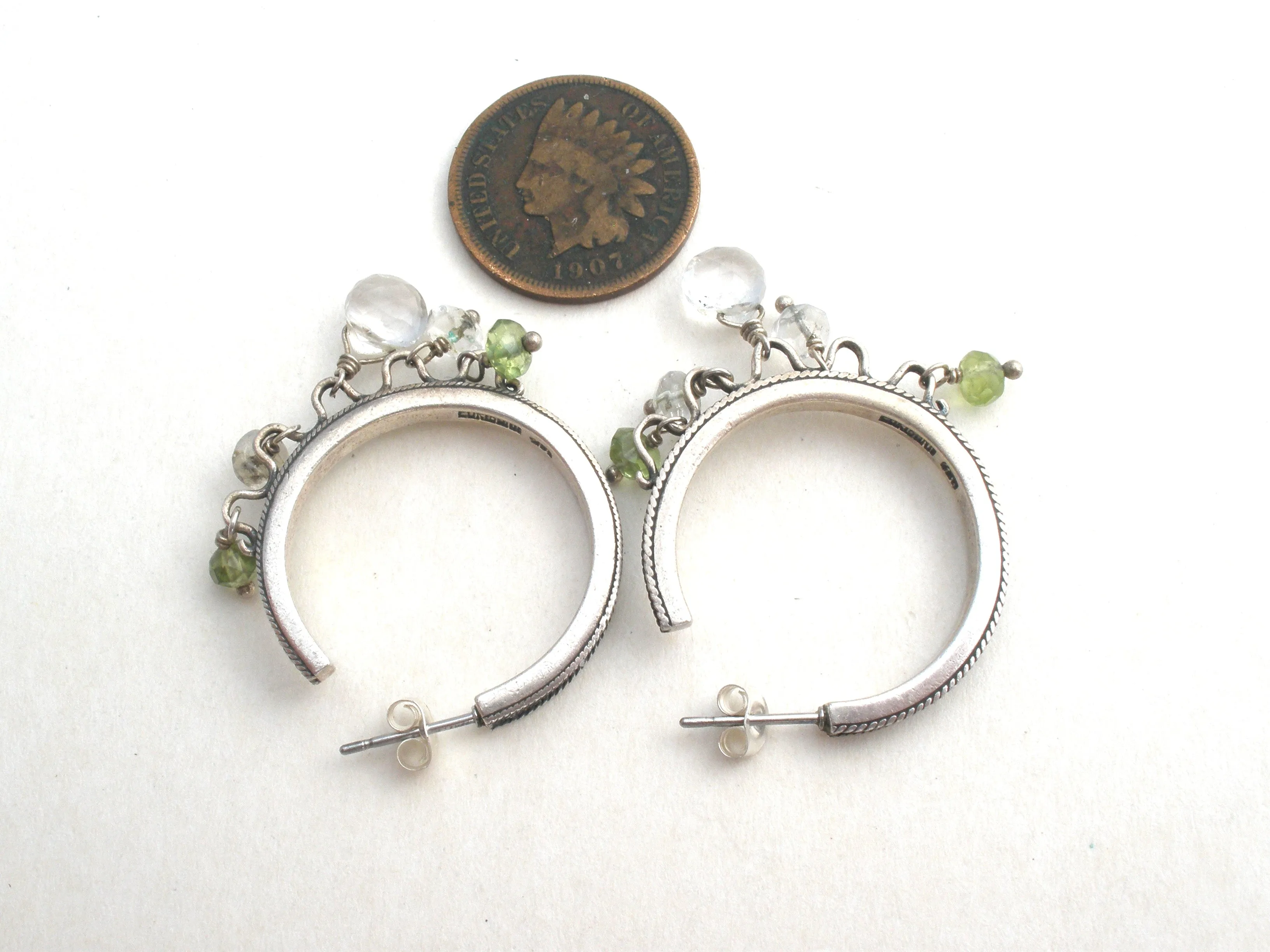 Lori Bonn Hoop Earrings With Gemstones