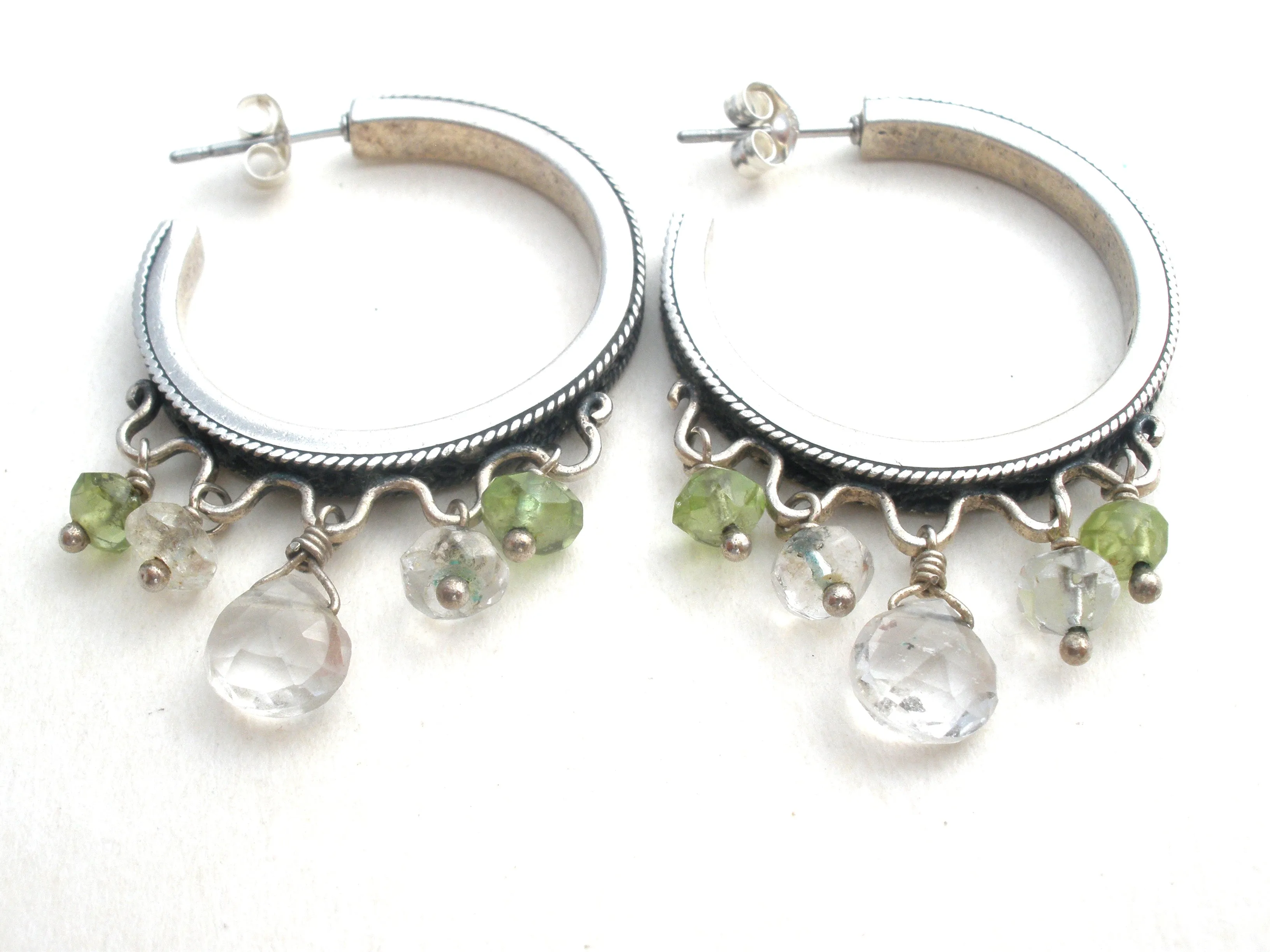 Lori Bonn Hoop Earrings With Gemstones