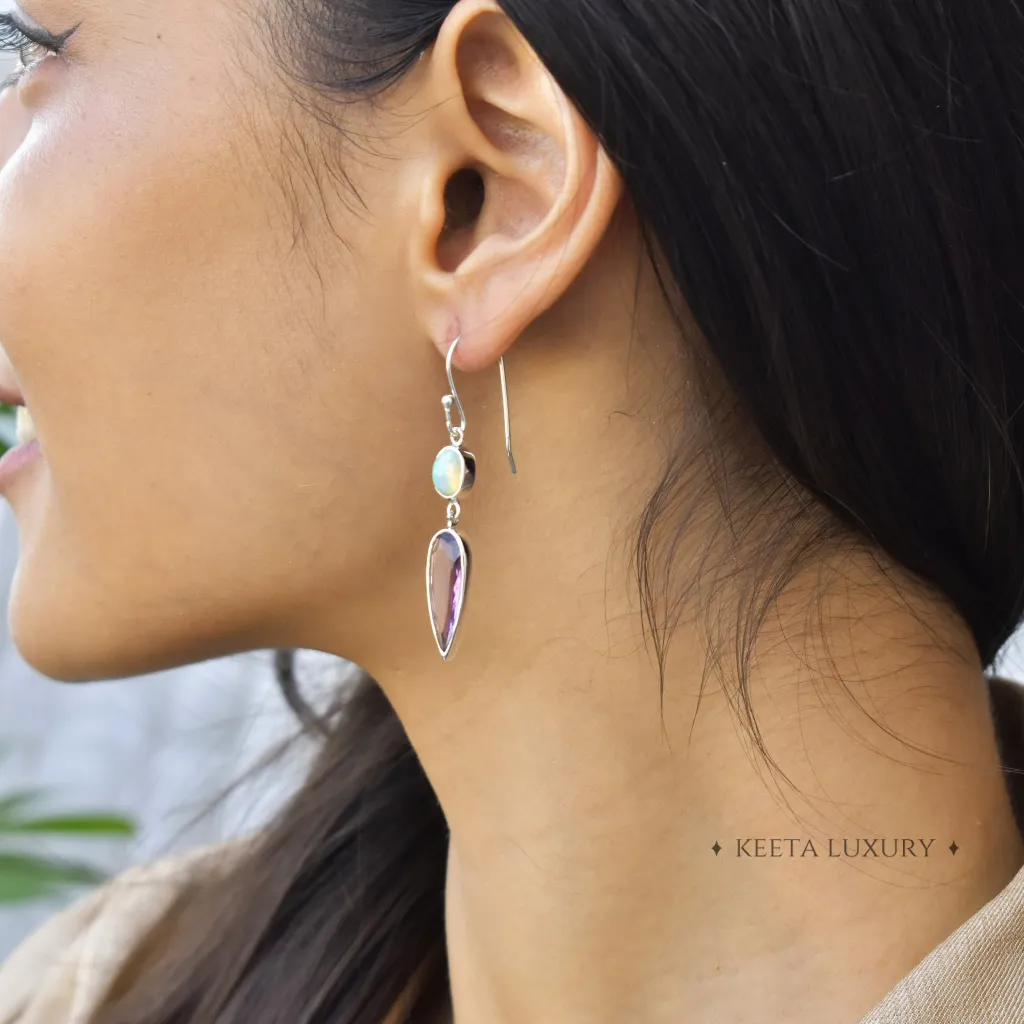 Luxury - Amethyst & Opal Earrings