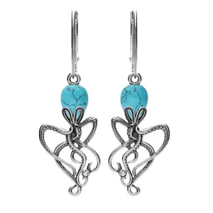 MILENA Turquoise Octopus Drop Silver Earrings