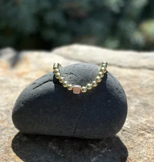 Moonstone and Gold Bead Bracelet