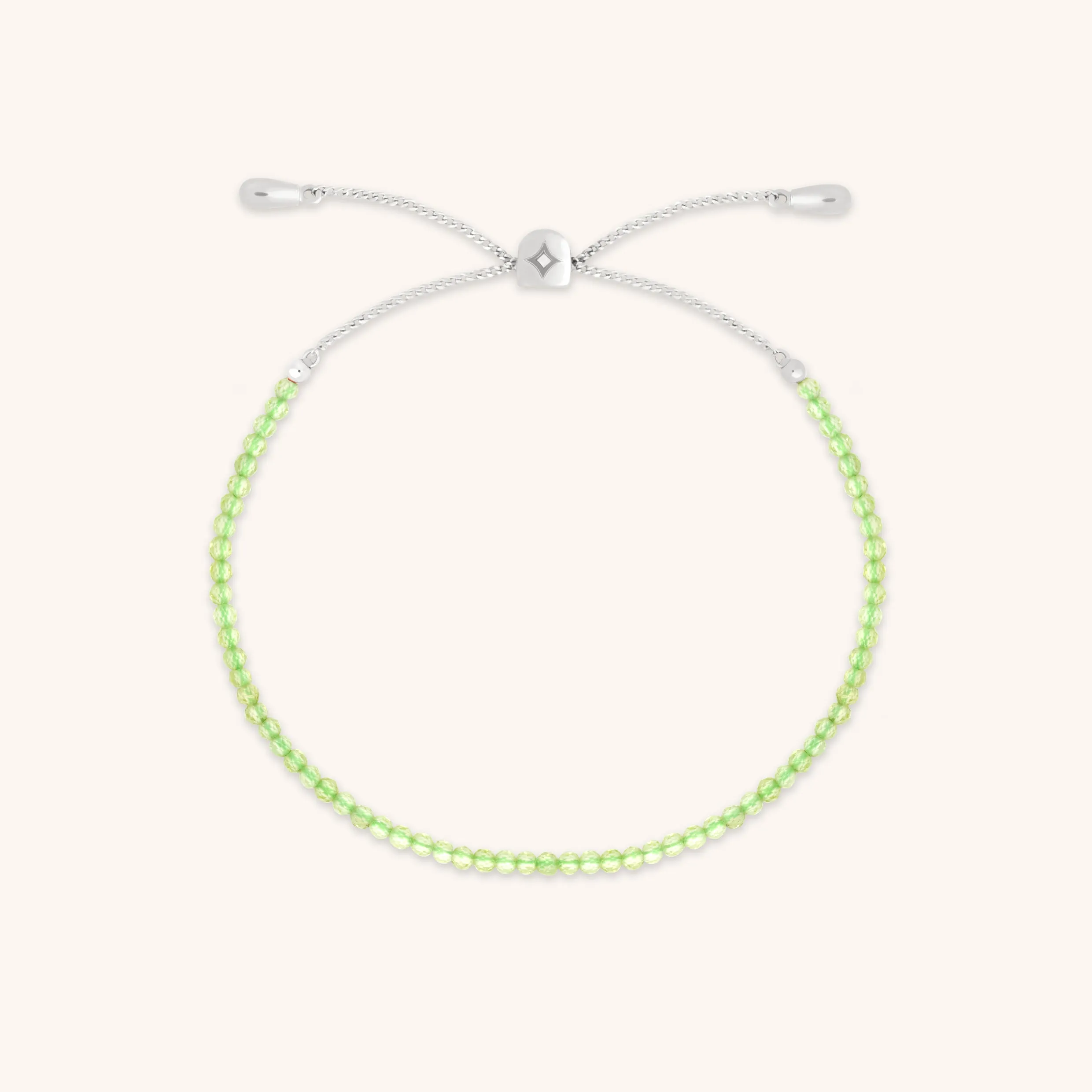 Olivine Gemstone Bracelet in 9k White Gold