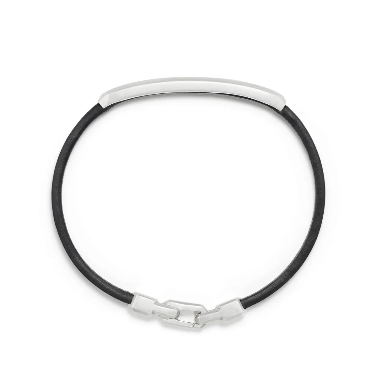 Pave Leather ID Bracelet with Black Diamonds