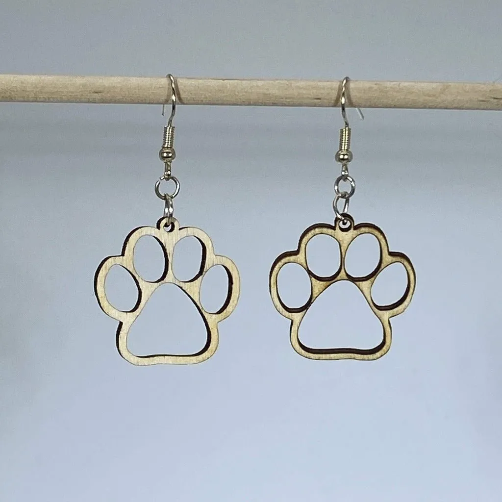 Paws Cut Out Dangle Earrings by Cate's Concepts, LLC