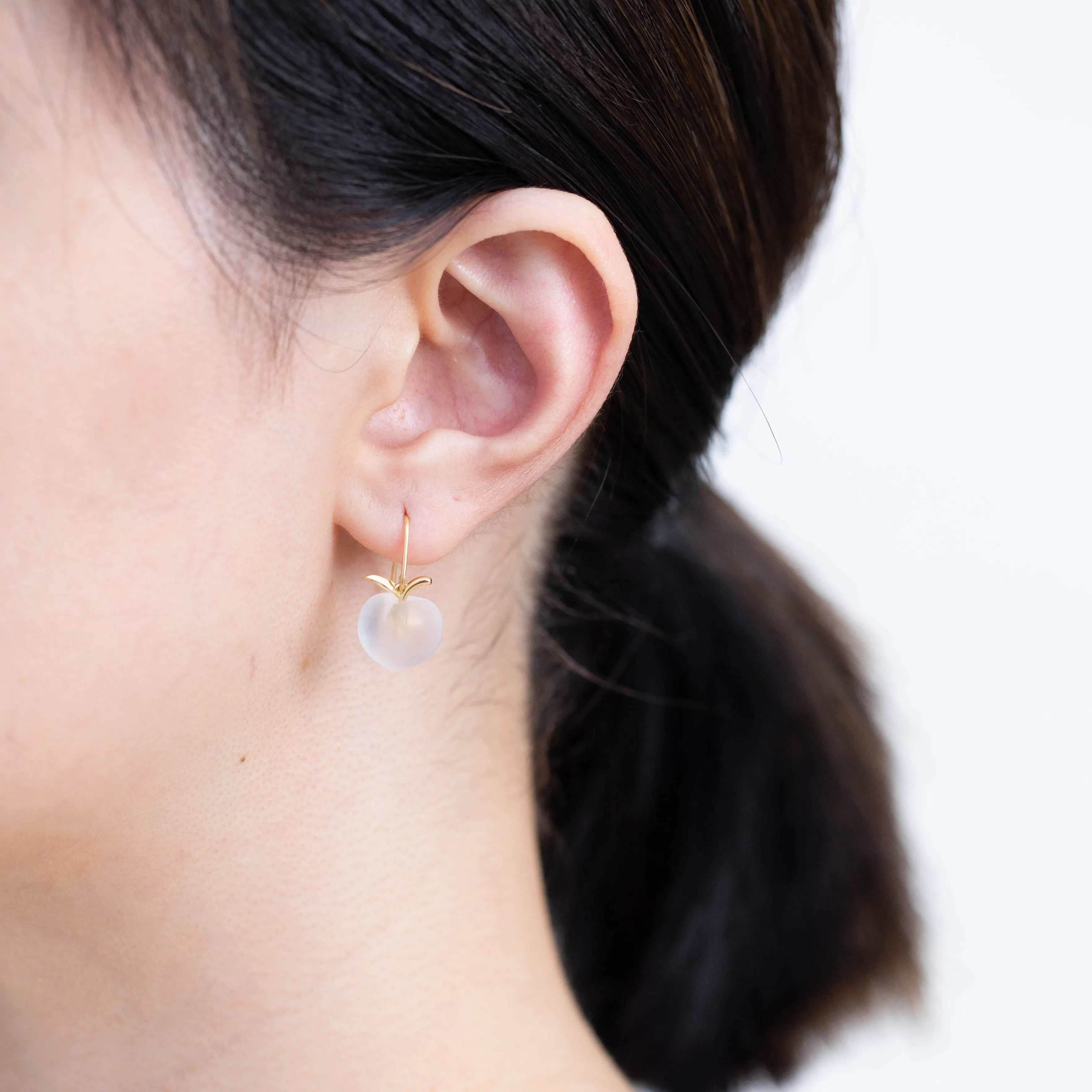 Peach hook earring