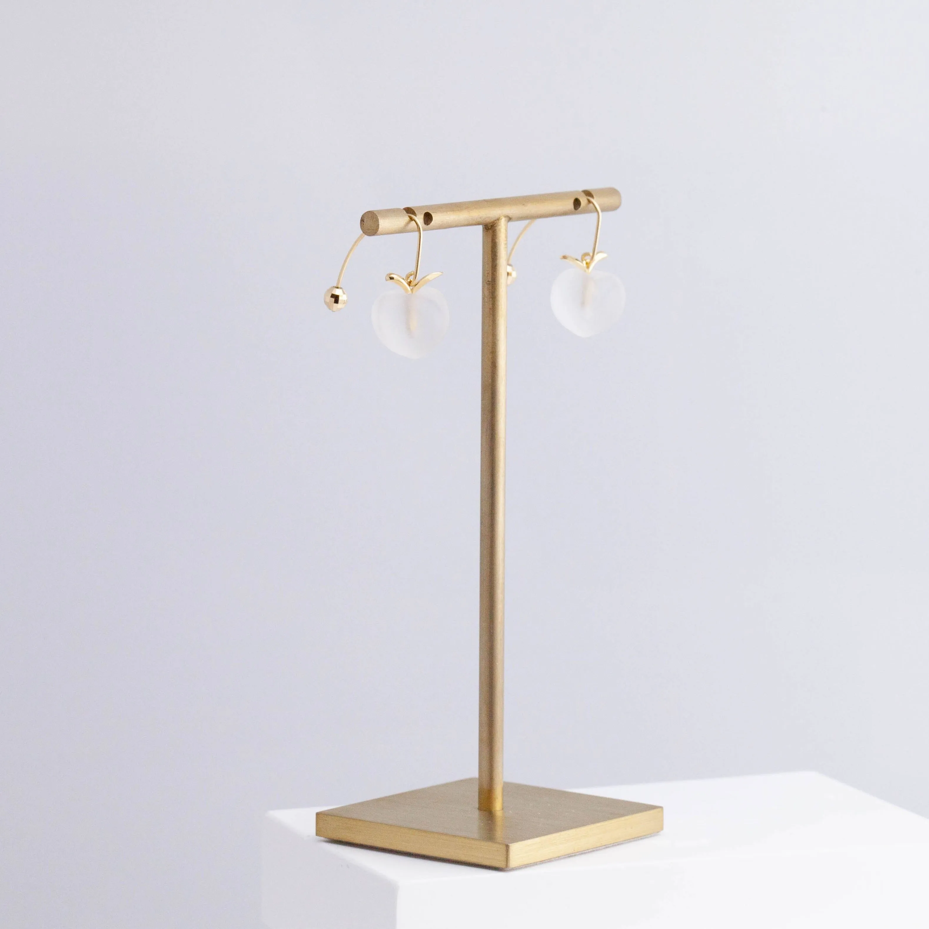 Peach hook earring