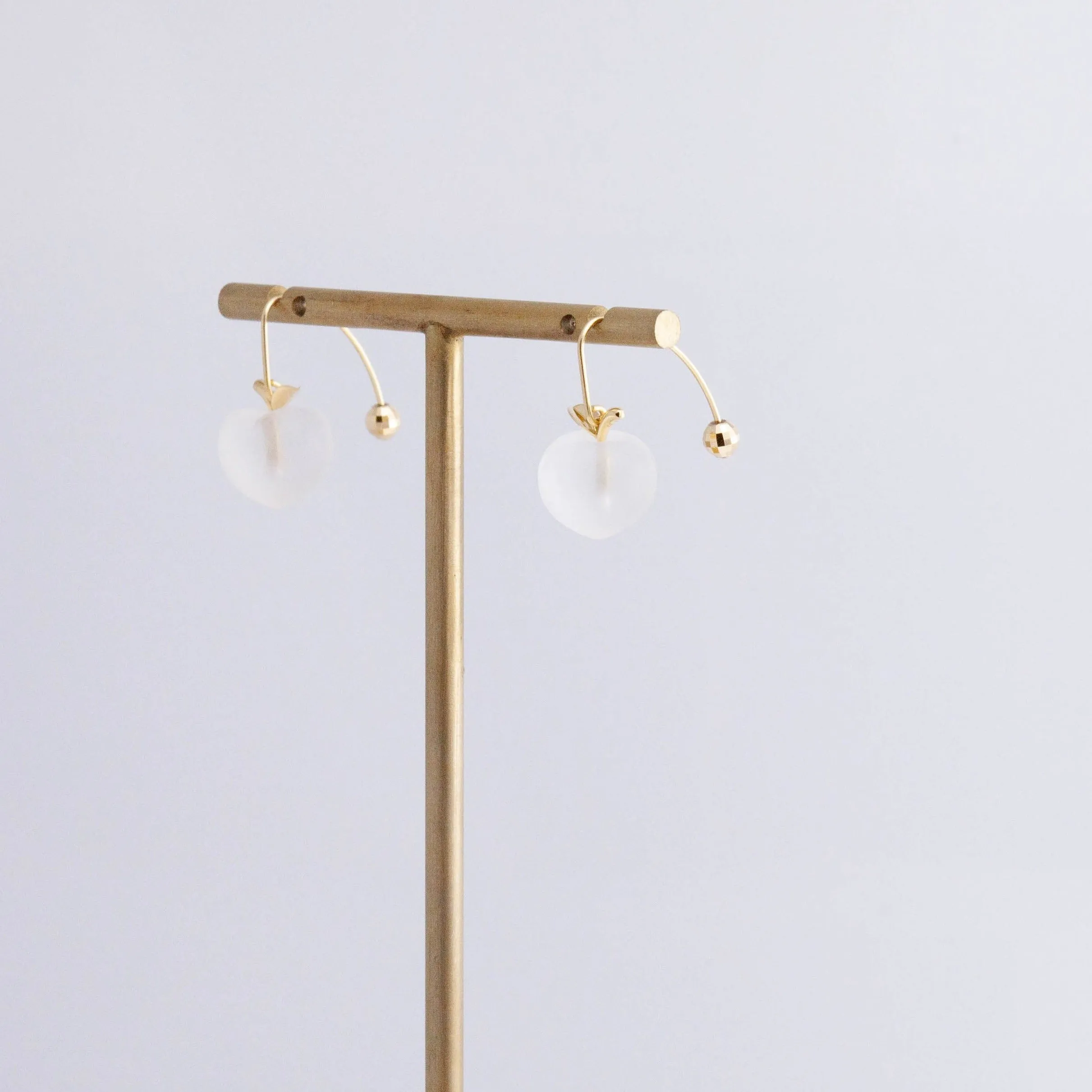 Peach hook earring