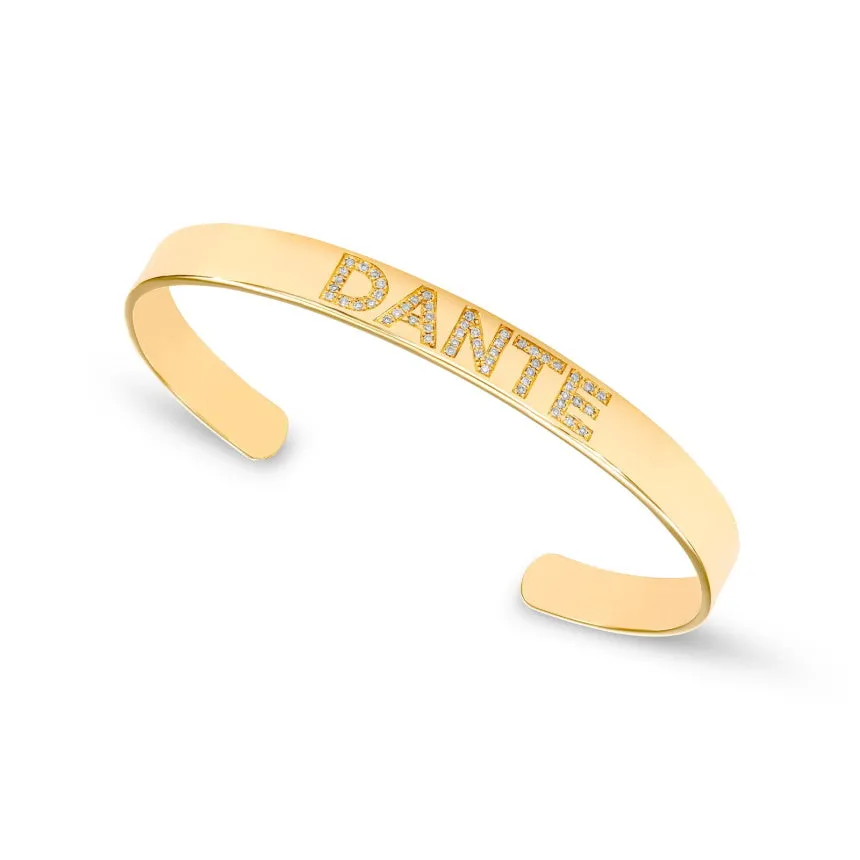 Personalized Gold Cuff Bracelet