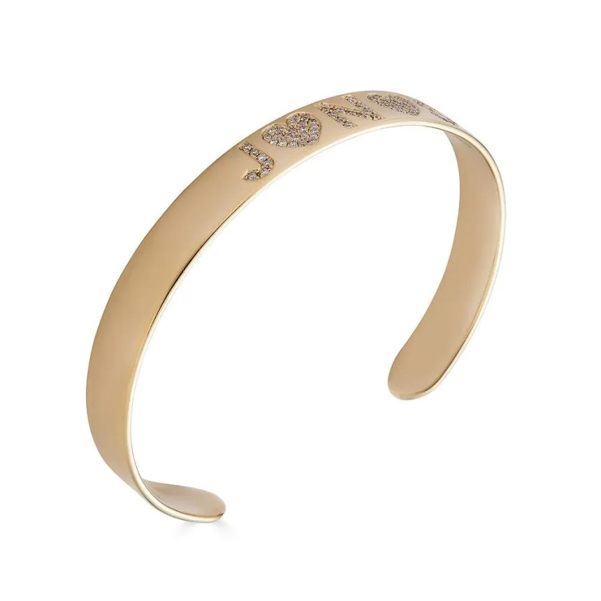 Personalized Gold Cuff Bracelet
