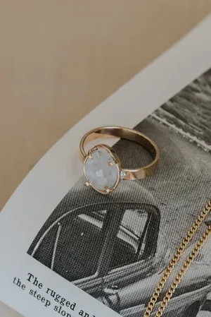 Prong Set Rose Cut Moonstone Ring
