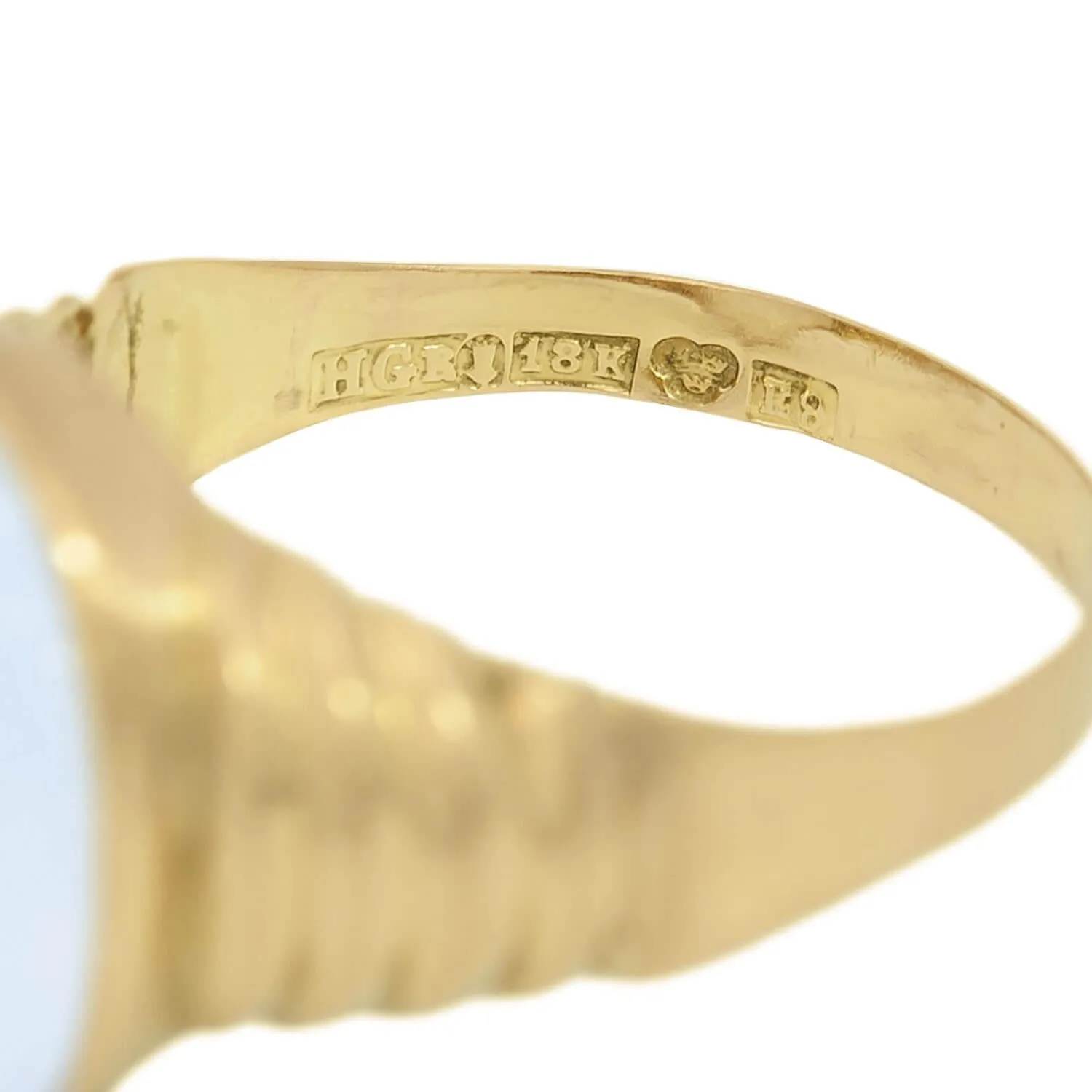 Retro Swedish 18k Moonstone Statement Ring