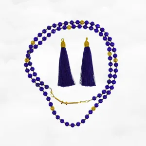 Return to Origin Beaded Lapis Necklace with Tassels