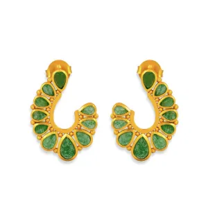 Riverbend Earrings - Green Strawberry Quartz