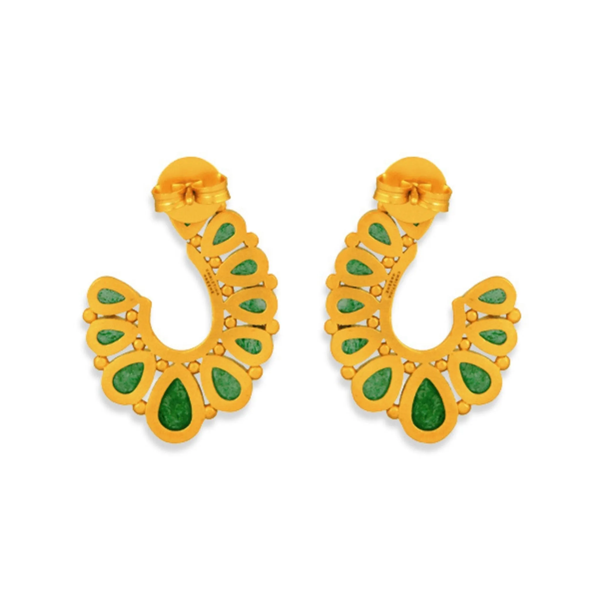 Riverbend Earrings - Green Strawberry Quartz