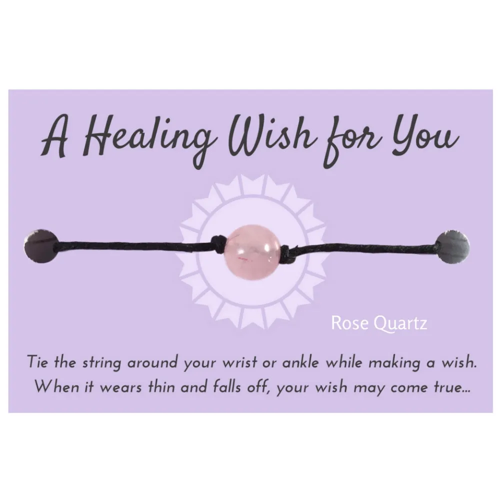 Rose Quartz Bead Hemp Wish Bracelet - A Healing Wish