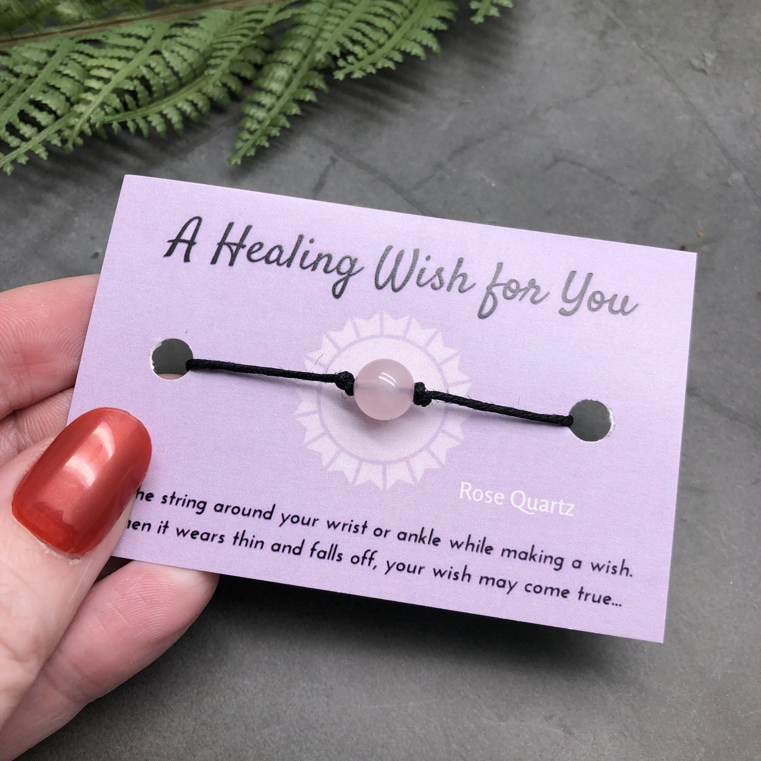 Rose Quartz Bead Hemp Wish Bracelet - A Healing Wish