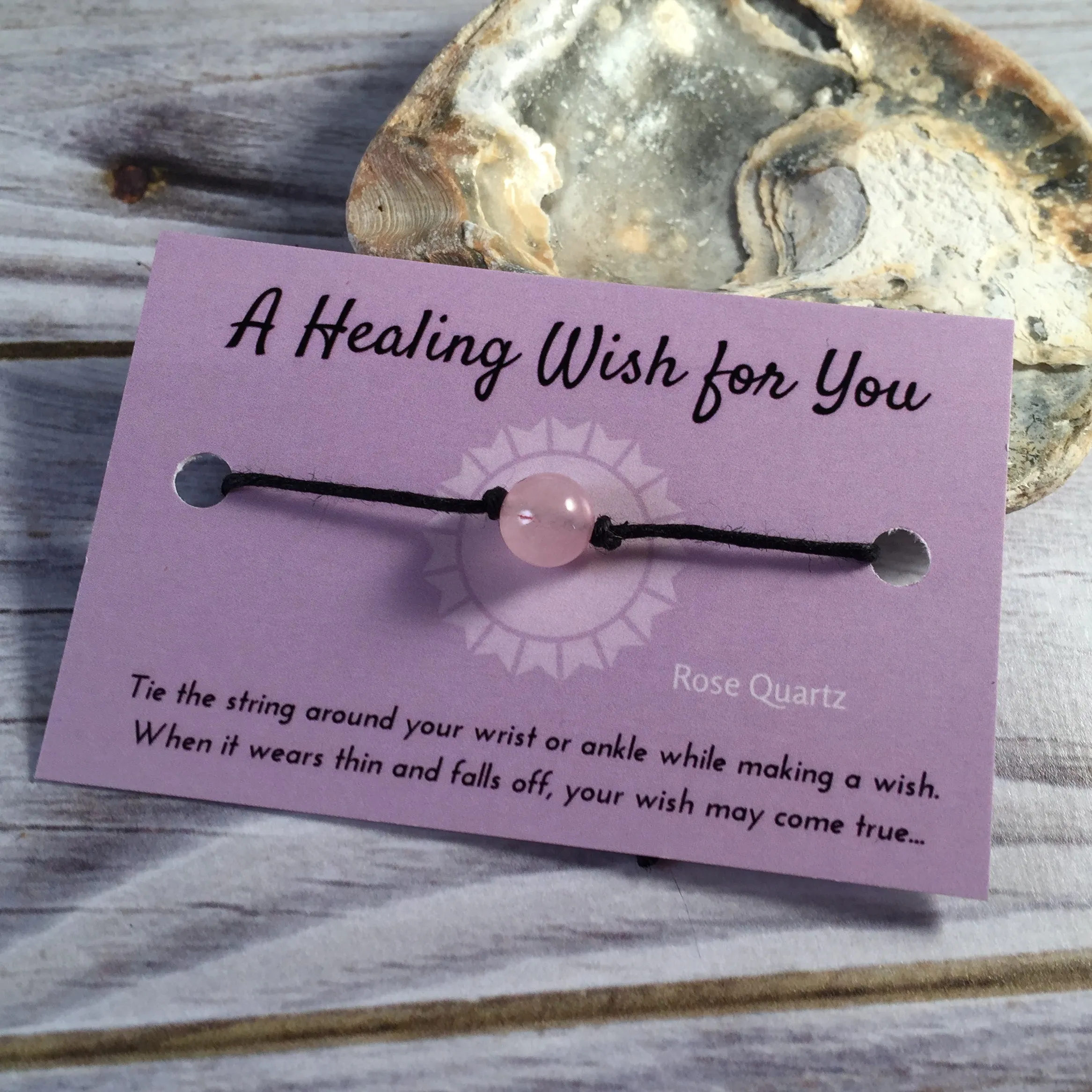 Rose Quartz Bead Hemp Wish Bracelet - A Healing Wish