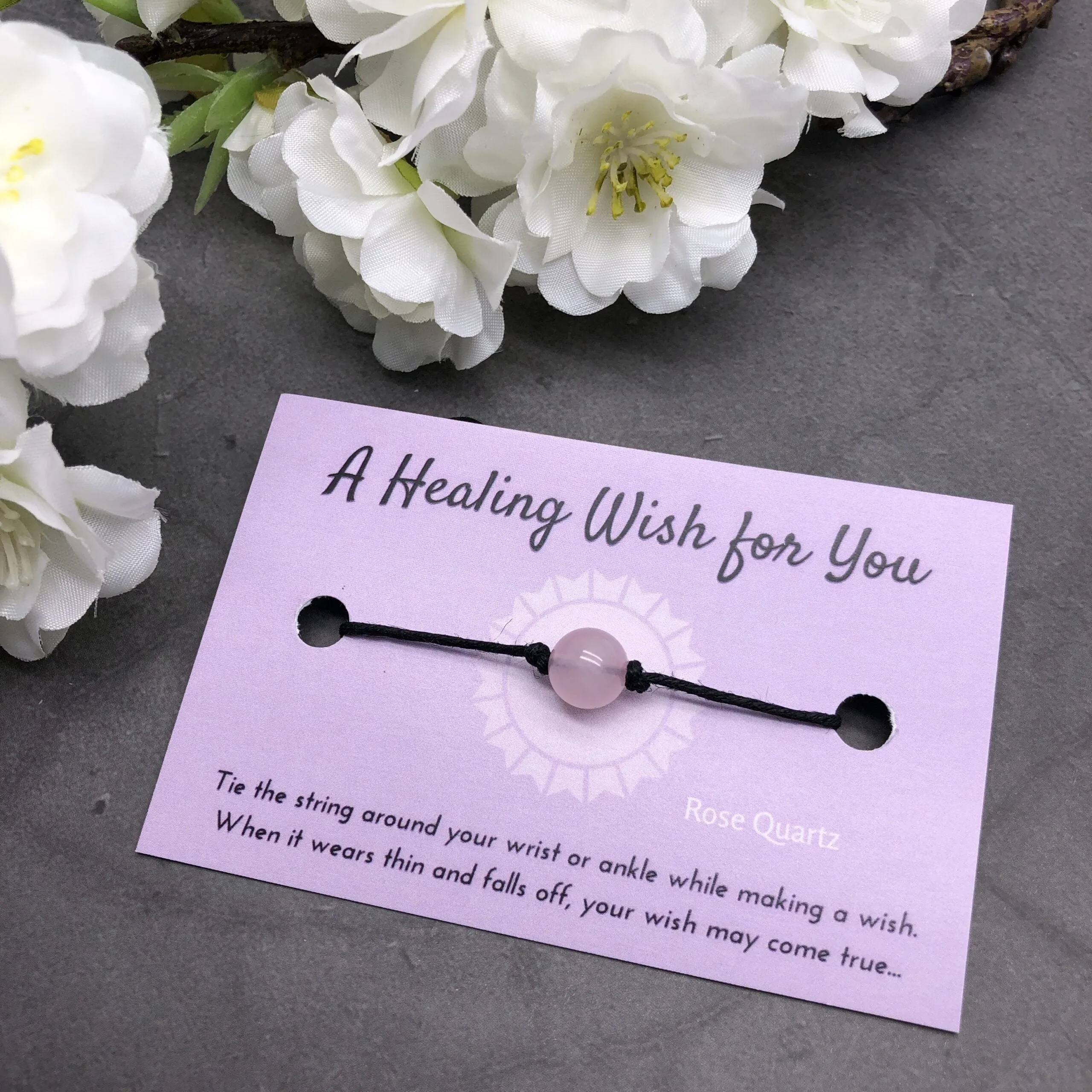 Rose Quartz Bead Hemp Wish Bracelet - A Healing Wish
