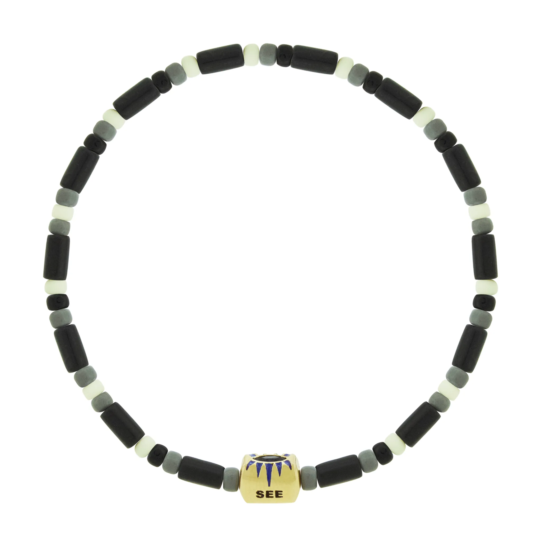 SEE ALL Blue Sapphire Ingot on Beaded Bracelet
