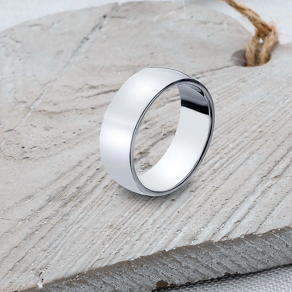 Silver Band Ring - SR107 Curved Band Sizes G - R