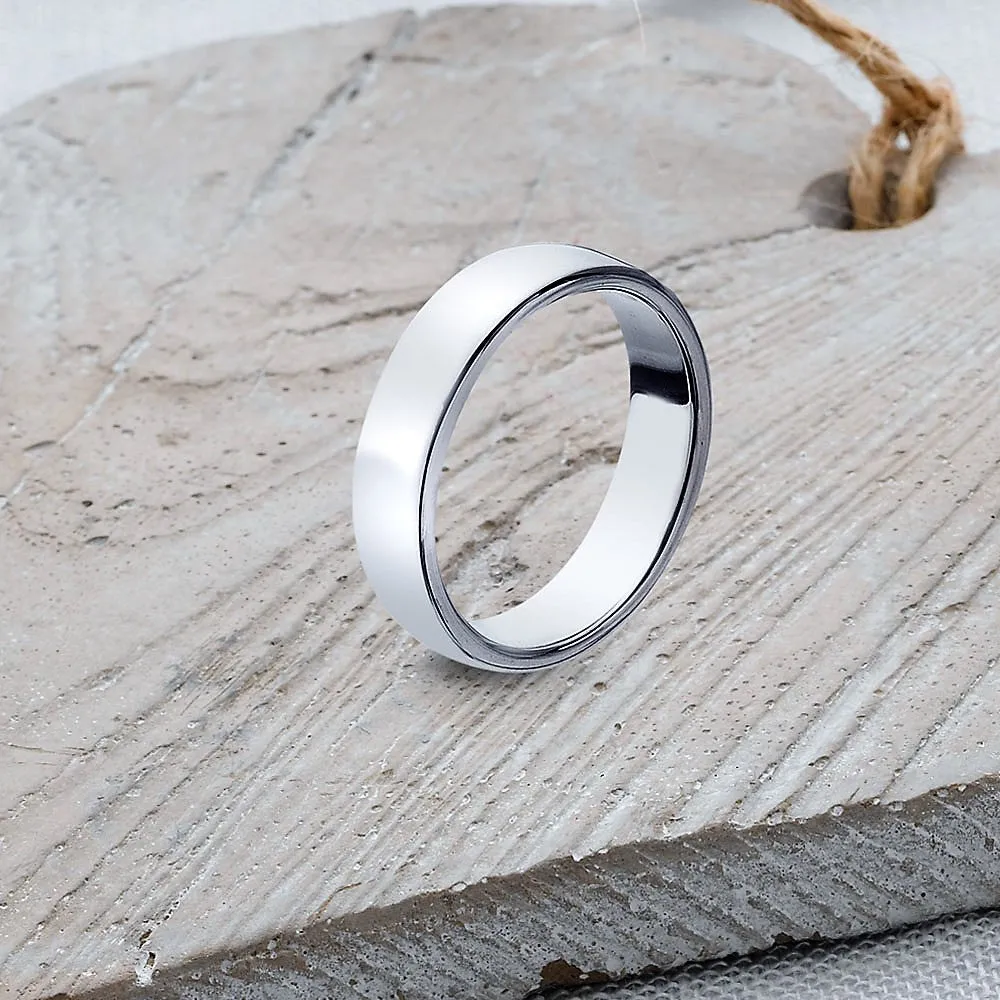 Silver Band Ring - SR107 Curved Band Sizes G - R